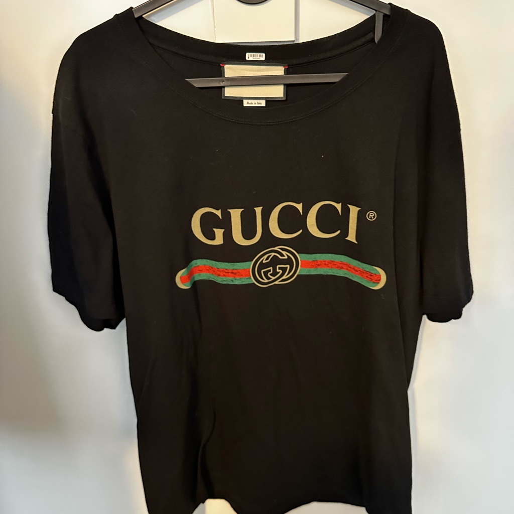Oversized Washed T-Shirt With Gucci Logo